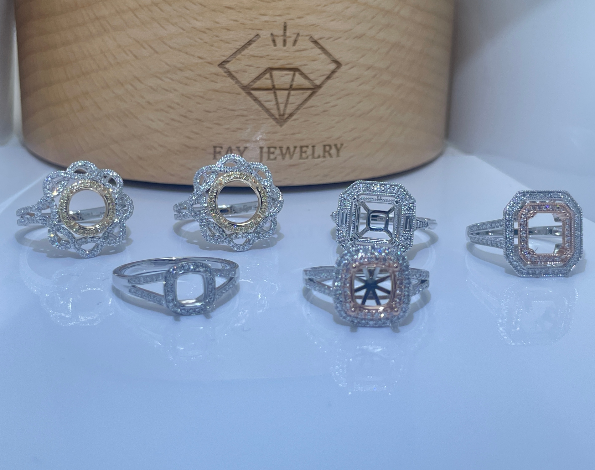 Amazing! The custom 18K gold rings semi mount have been completed and shipped out!