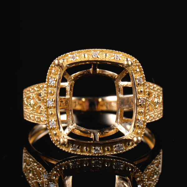 Hollow Milgrain Quality Ring Mounting