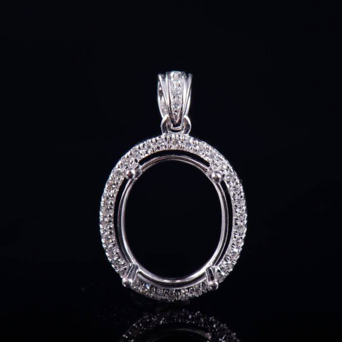 Pretty Lady Halo Pendant Semi Mount
