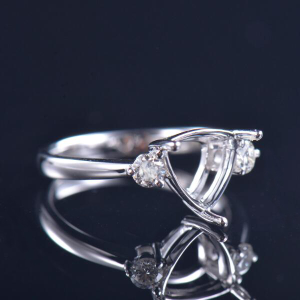 Pre-Notched 10mm Trillion Solitaire Ring Setting - .925 Sterling Silver - CR22SS By Phoenix Designs